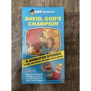 David Gods Champion 6 Animated Bible Stories VHS 1987 Kids International Sealed